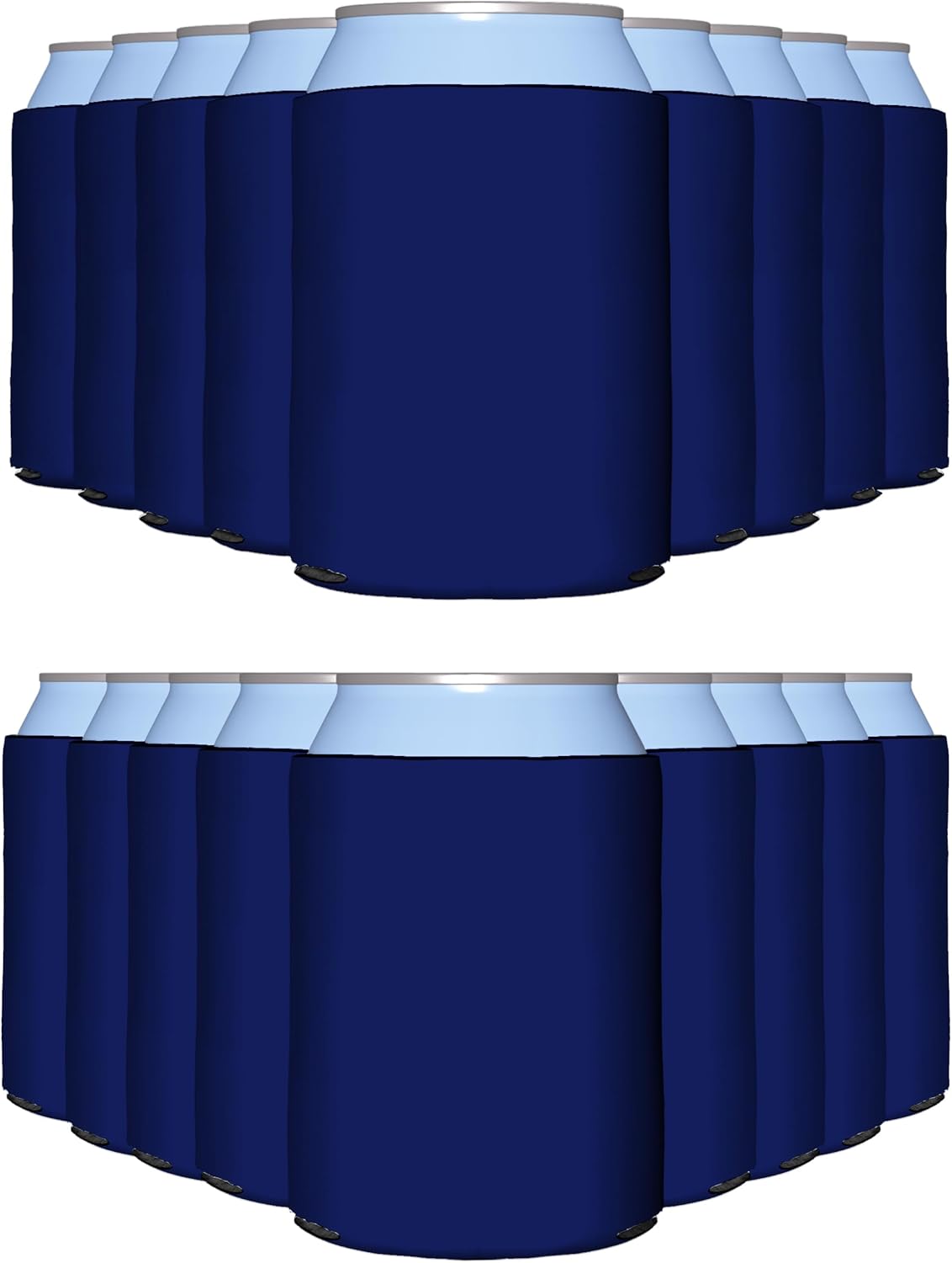 Navy Blue Blank Can Cooler Sleeves for Customizable Parties
