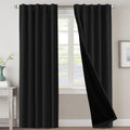 Blackout Curtains 100% Blackout Room Darkening Panels - Jet Black