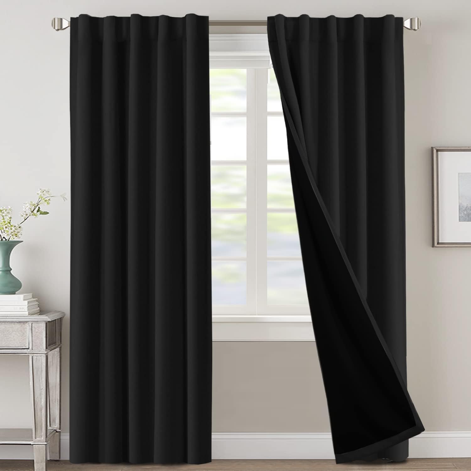 H.VERSAILTEX 100% Blackout Curtains for Bedroom and Living Room