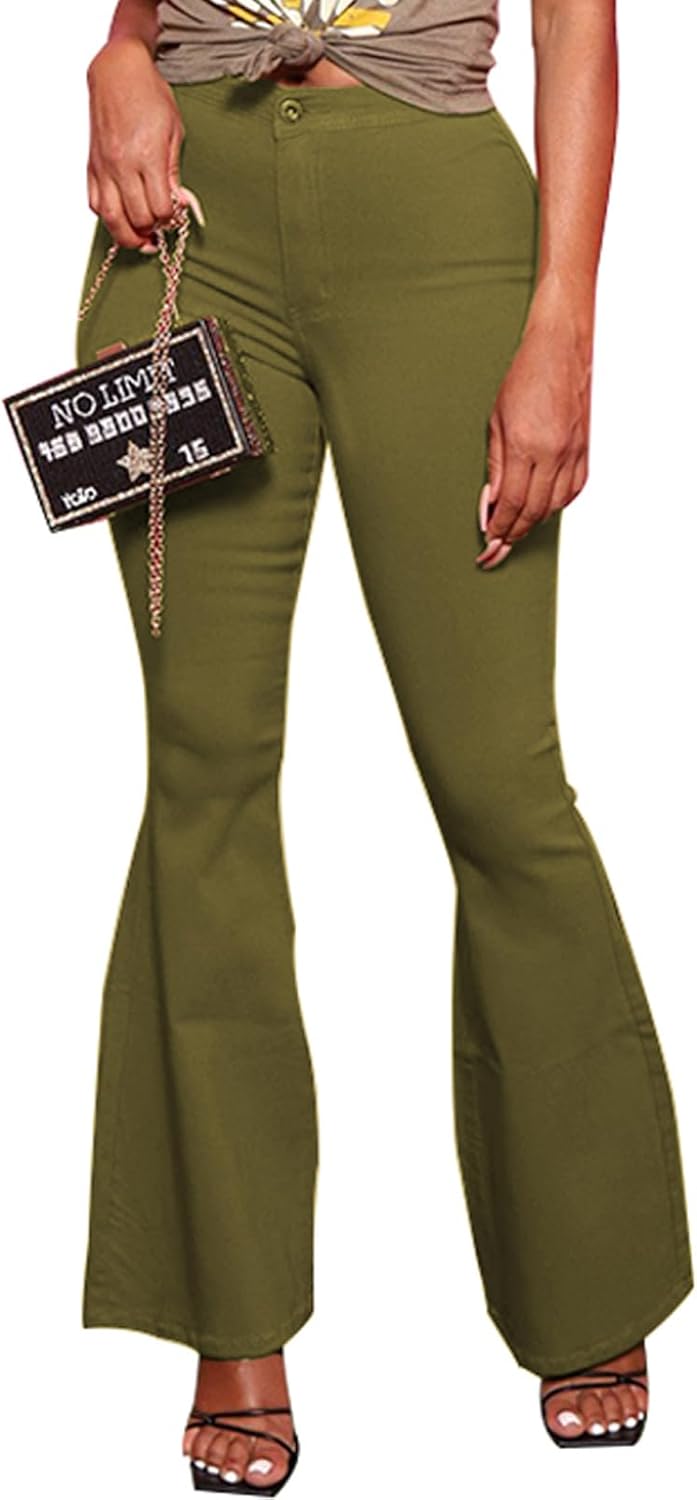 High Waisted Flared Jeans for Women - Vintage 70s Style