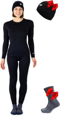 Midweight Merino Wool Base Layer Women Set with Beanie Gift