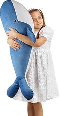 Blue Whale Stuffed Animal Plush Body Pillow - Super Soft 39.3in