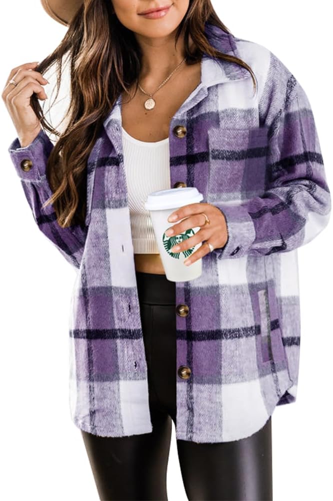 Beaully Women's Plaid Shacket Jacket for Fall Fashion Trends