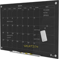 Glass Dry Erase Board 47 x 35 in Magnetic Calendar - Modern Office