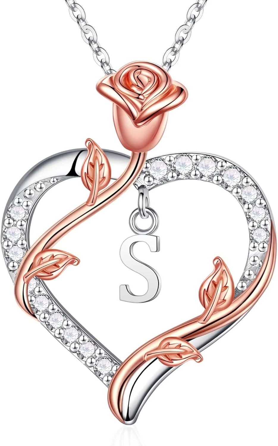 Iefil Rose Heart Necklace - Perfect Gifts for Women and Moms