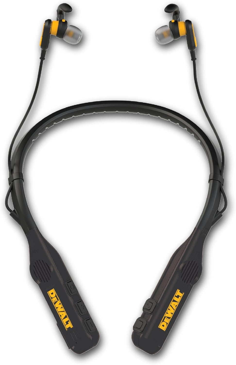 DEWALT 2-in-1 Neckband Bluetooth Headphones - 60+ Hrs Hands-Free Music
