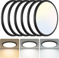 13 Inch Black Flush Mount Ceiling Light - Ultra-Slim 3200LM