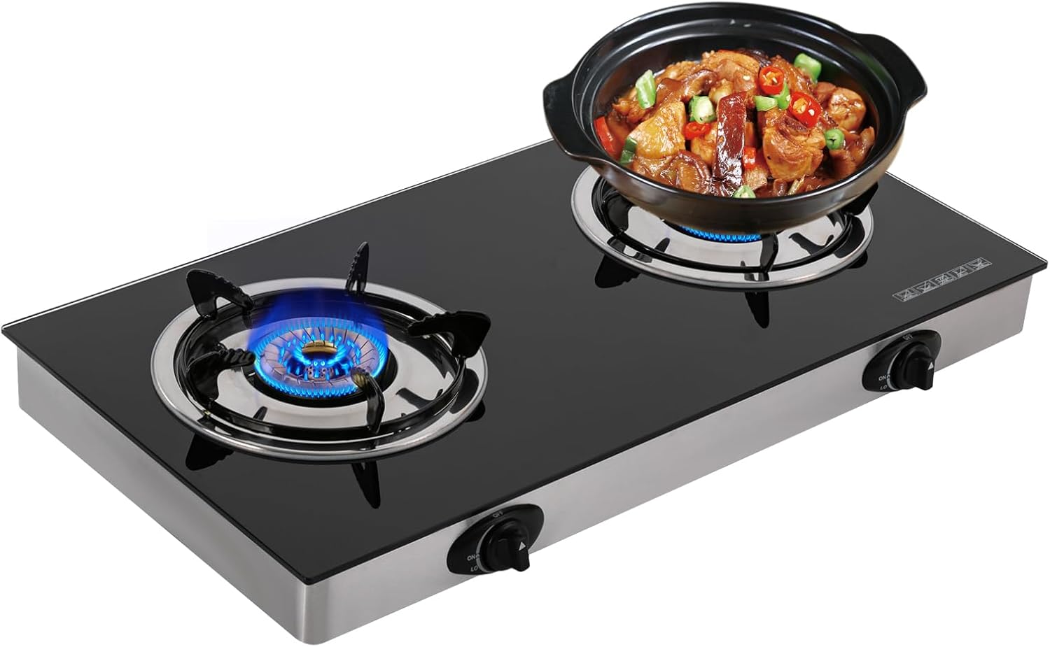 2-Burner Propane Gas Cooktop for Outdoor Grill & Camping Use