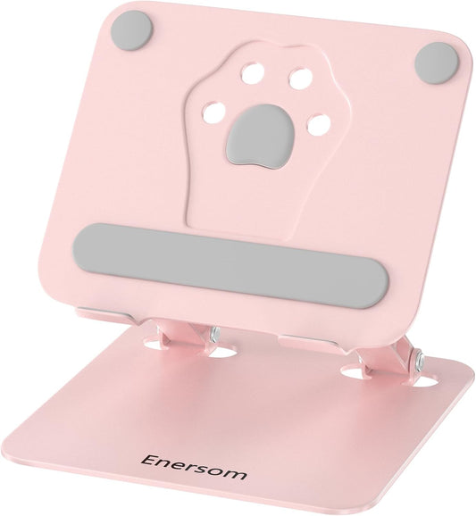 Foldable Pink Laptop Stand - Ergonomic for All Notebooks