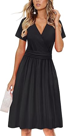 OUGES Women's Summer Floral Short Party Dress with Pockets