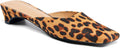 Coutgo Womens Satin Mules Low Kitten Heel Closed Square Toe