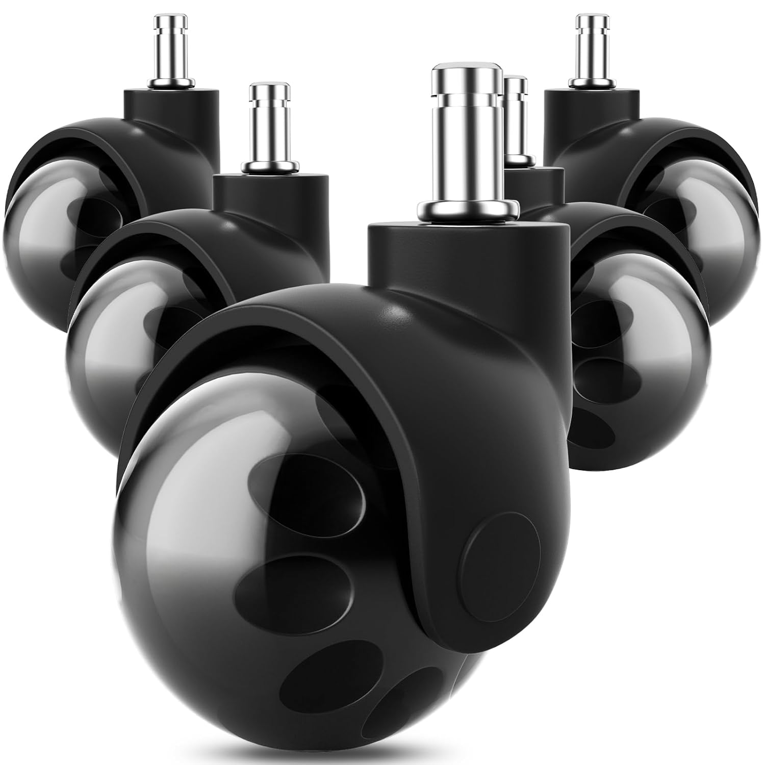 AGPTEK Heavy Duty 2 Office Chair Caster Wheels - Smooth & Silent Rolling Set of 5