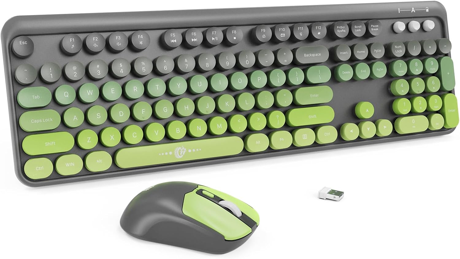Wireless Keyboard and Mouse Combo with Retro Typewriter Design