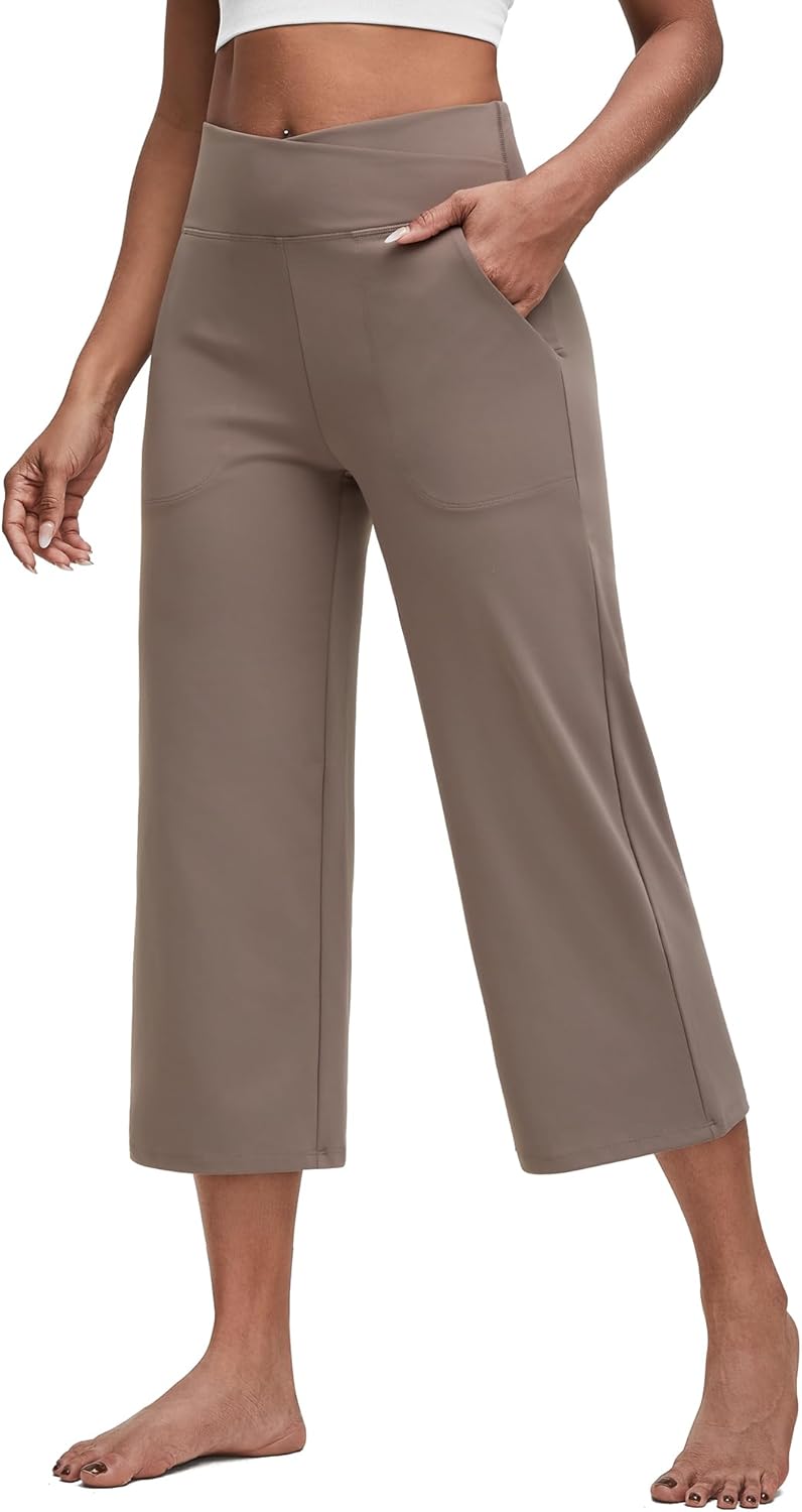 G4Free Capri Pants for Women - Stylish Wide Leg Yoga Capris