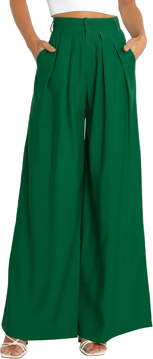 Women's High Waist Casual Wide Leg Palazzo Pants for Office