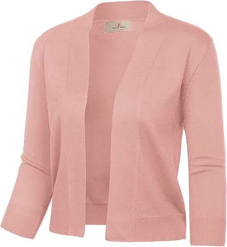 GRACE KARIN Women's 3/4 Sleeve Knit Cropped Cardigan for Style