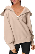 EFAN Womens Oversized Half Zip Pullover Sweatshirt - Cozy Fall Layer