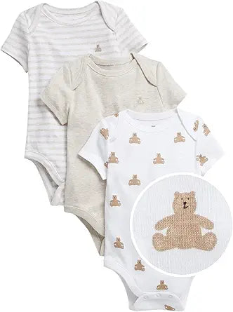 GAP Unisex-Baby 3-Pack First Favourite Short Sleeve Bodysuit