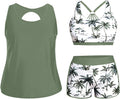 Plus Size 3 Piece Tankini Swimsuit - Full Coverage Athletic Set