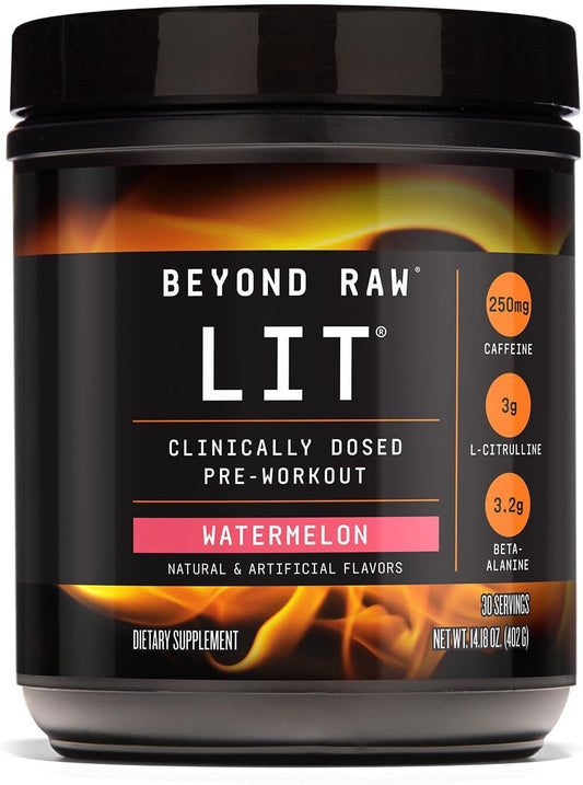 BEYOND RAW LIT Pre Workout Powder for Energy and Focus
