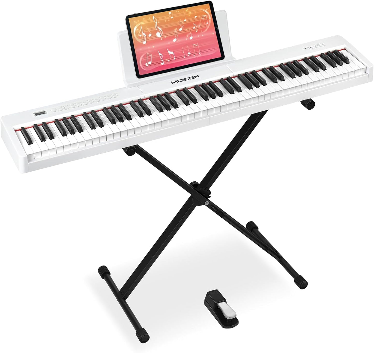 MOSEN Digital Piano Keyboard: Semi-Weighted Keys, 380 Tones, 128 Rhythms