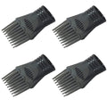 Hair Comb Set 4Pcs Black Universal Dryer Comb Attachments - Salon Tool
