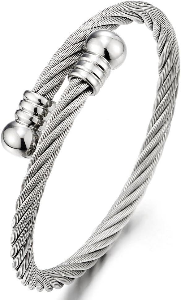 Adjustable Twisted Steel Bracelet for Stylish Men and Women