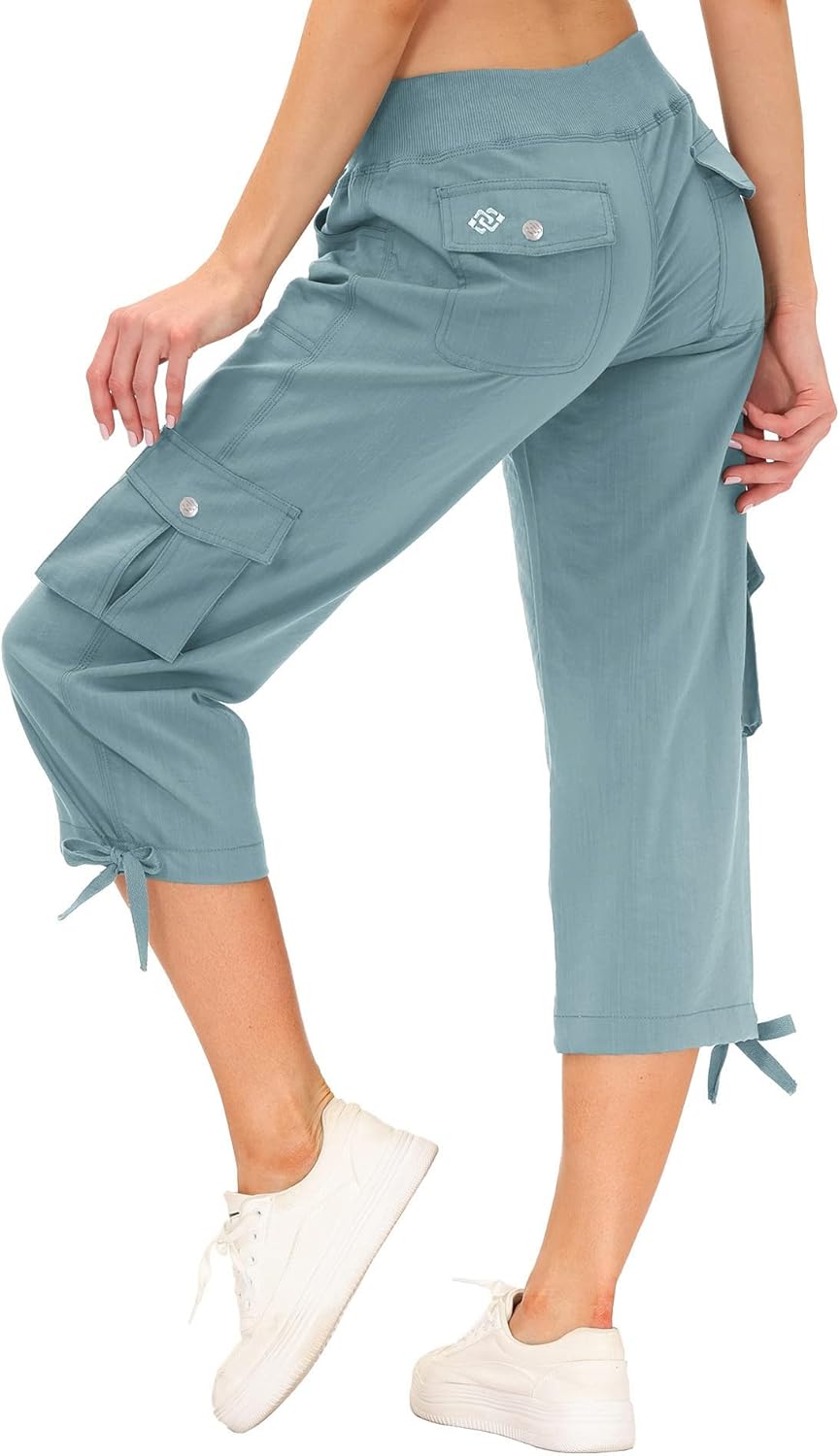 MoFiz Women's Cargo Capris Hiking Pants for Outdoor Activities