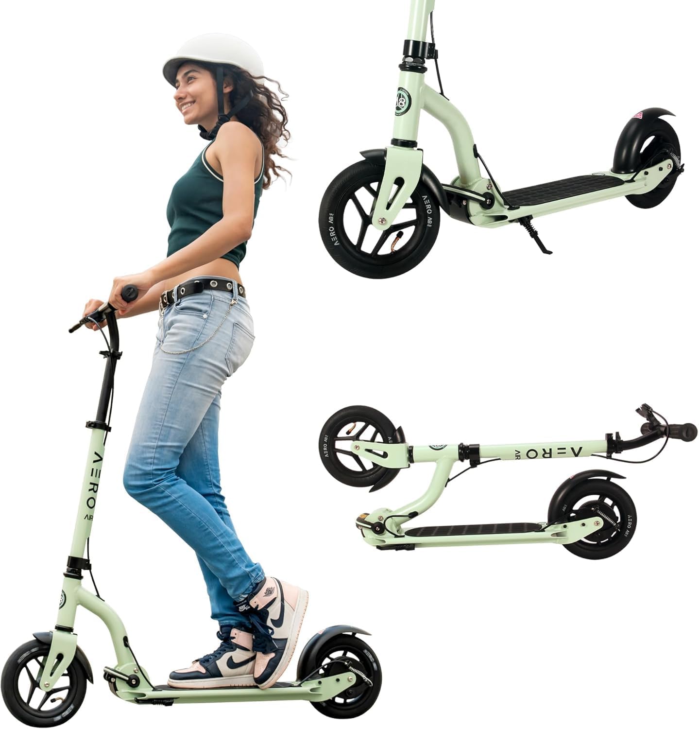 Aero Big Wheels Kick Scooter for Kids, Teens & Adults - Light Up