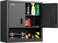 Metal Wall Cabinet 30 x 12 x 30 in - Locking Steel Storage