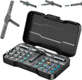 24 in 1 Magnetic Ratchet Screwdriver Set - Compact Multi Bit Repair