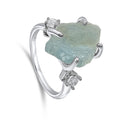 Real Raw Crystal Ring Birthstone Sterling Silver - Statement Jewelry
