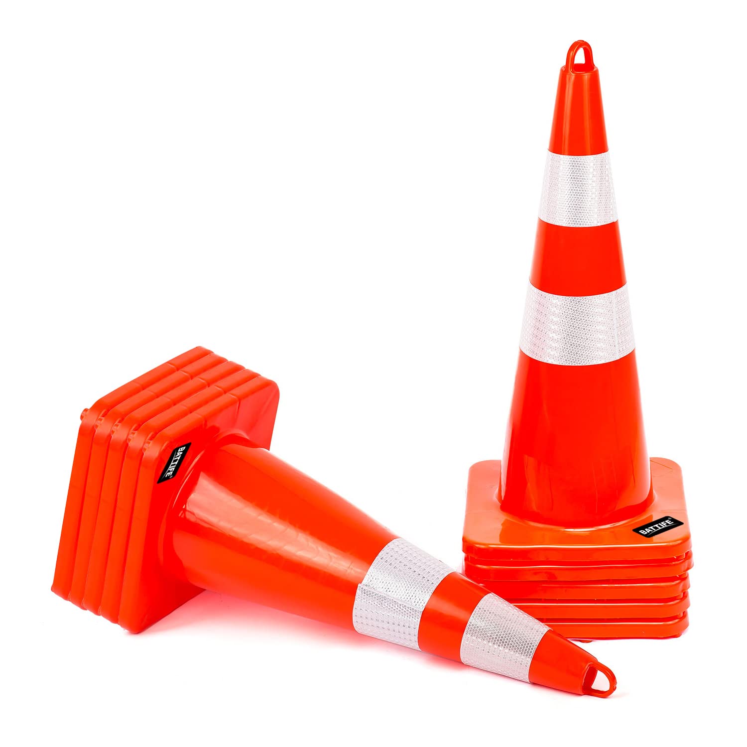 BATTIFE 10 Pack Traffic Safety Cones 28 Inches for Control