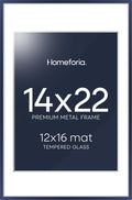 14x22 Picture Frame Navy Blue matted to 12x16 - Gallery Look