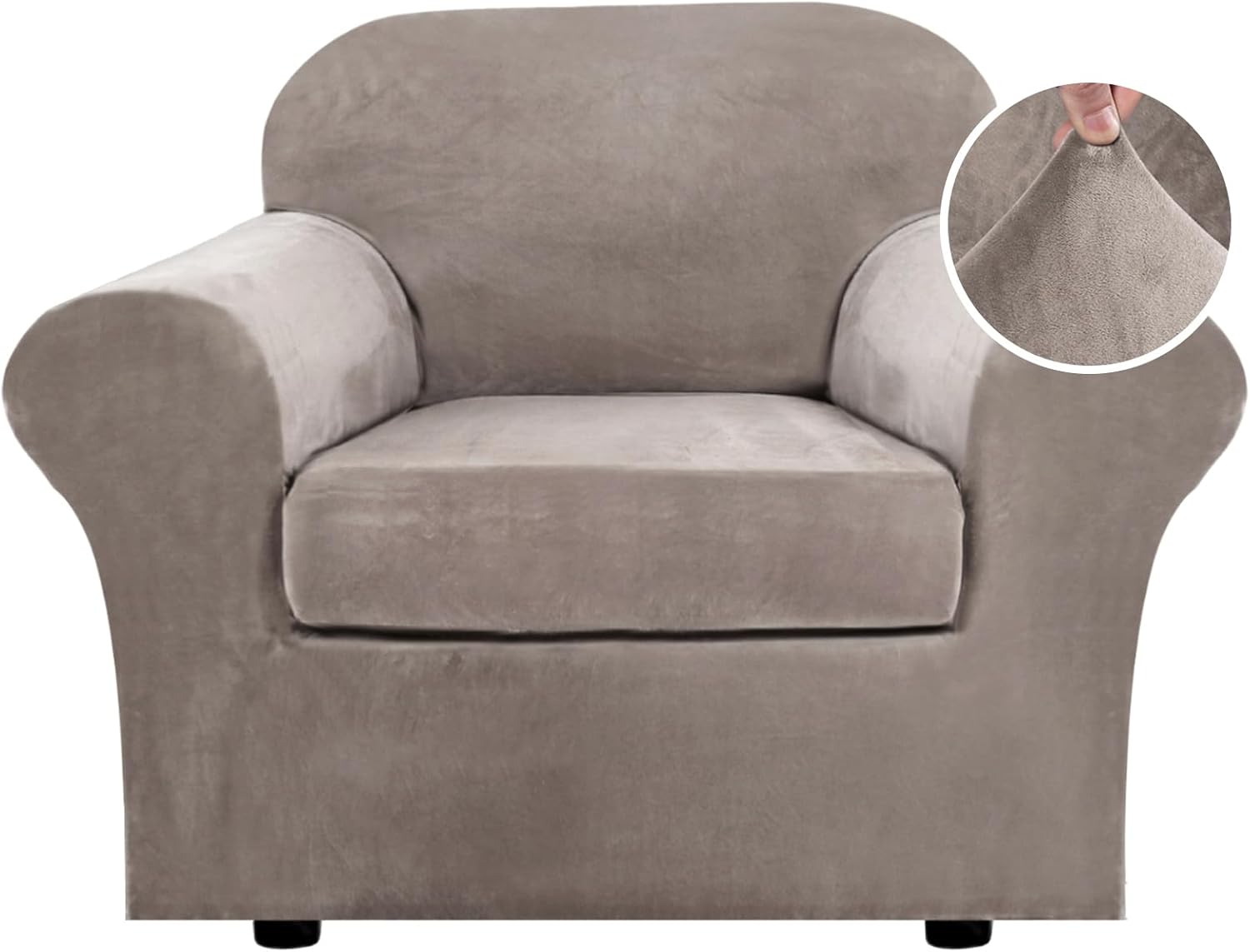 H.VERSAILTEX Rich Stretch 2 Piece Chair Cover for Sofa Protection