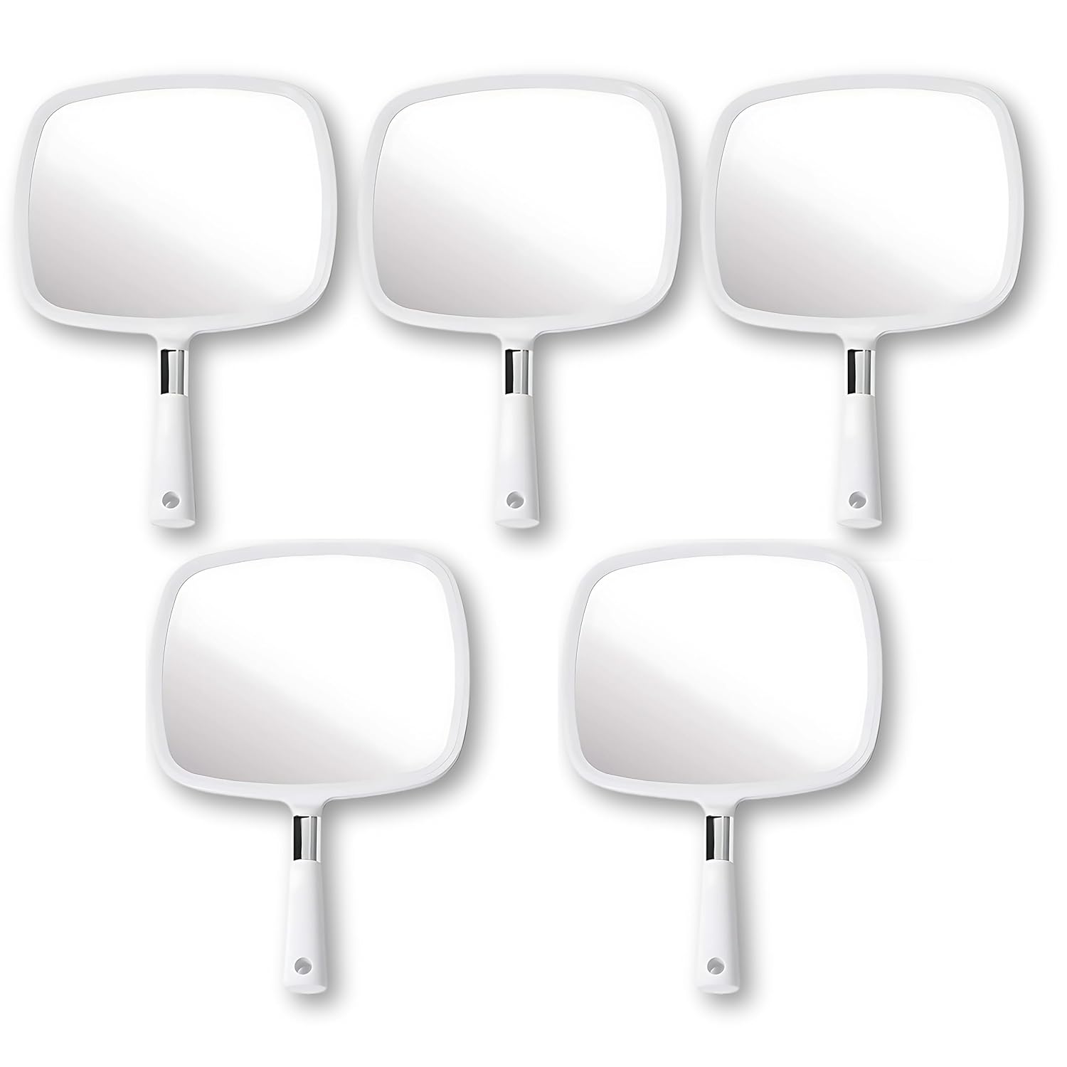 Large Handheld Mirror Set for Barbers & Salon Use - 5 Pack