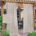 Outdoor Linen Sheer Curtains 52 x 84 in Pair Natural - Waterproof