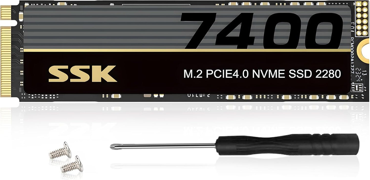 SSK M.2 NVMe SSD 4TB with Graphene Heatsink for Gamers