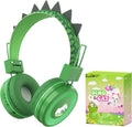 Dino Bluetooth Kids Headphones, Safe Volume, Bluetooth 5.3, Green
