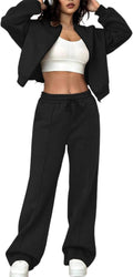 LovelyWholesale Women Sweatsuits 2 Piece Set - Comfortable Zip