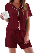 Ekouaer Pajamas Set for Women Short Sleeve PJs - Soft Two-Piece Lounge