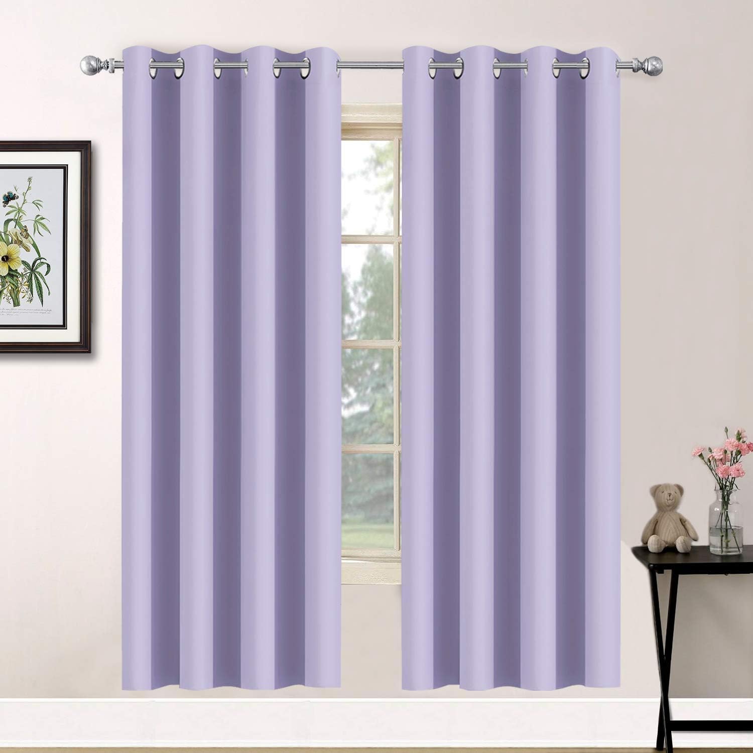 Yakamok Room Darkening Grommet Window Drapes for Bedroom