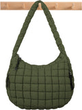 Quilted Puffer Tote Bag Puffy Crossbody Shoulder Bag - Spacious Travel