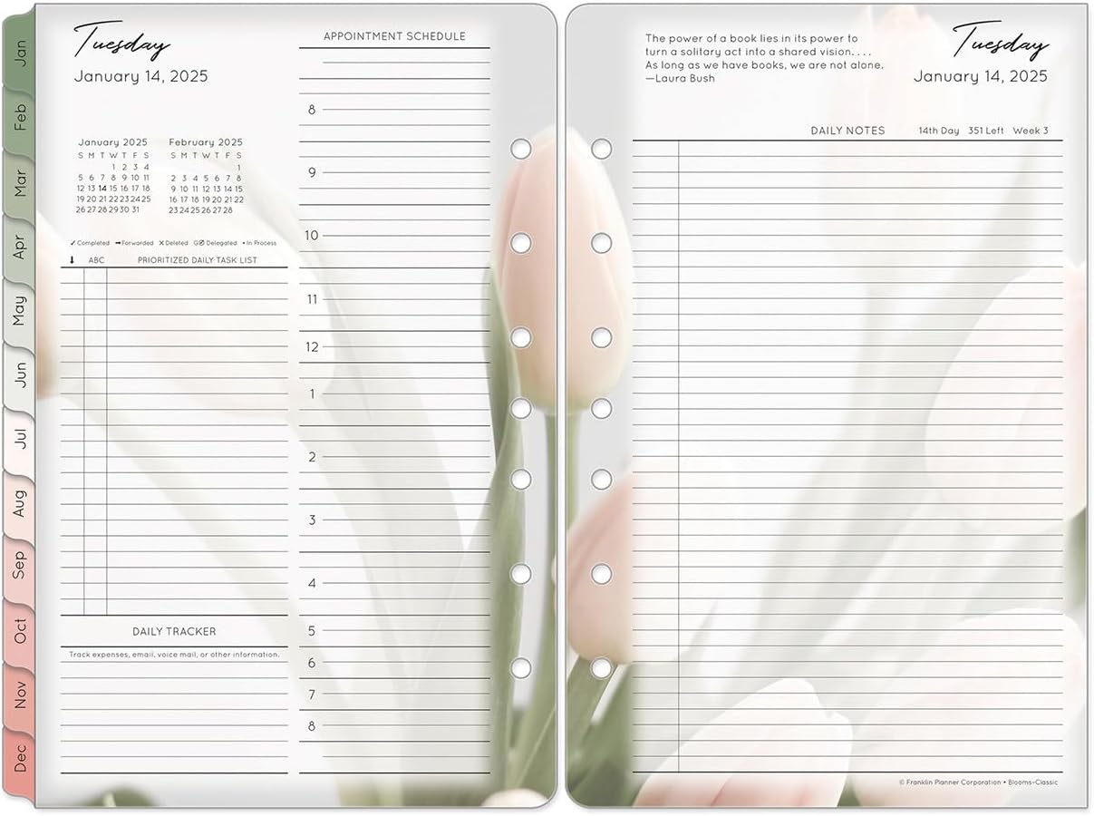 Blooms Two Page Per Day Planner for Classic Organization