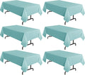 sancua Turquoise Tablecloth 60 x 102 in - Pack of 6, Stain Resistant