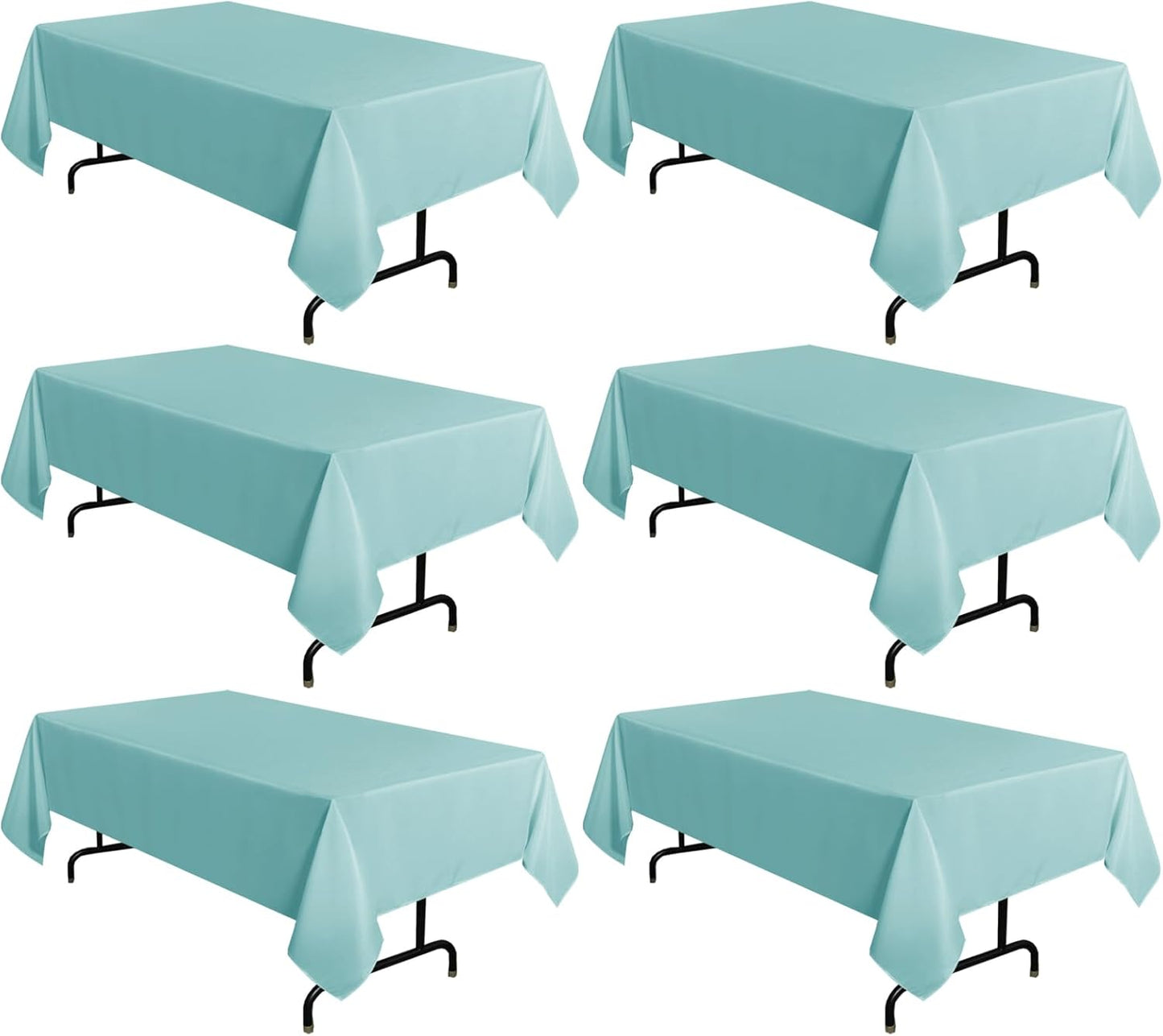 Sancua 6 Pack Turquoise Tablecloths for 6 Feet Tables