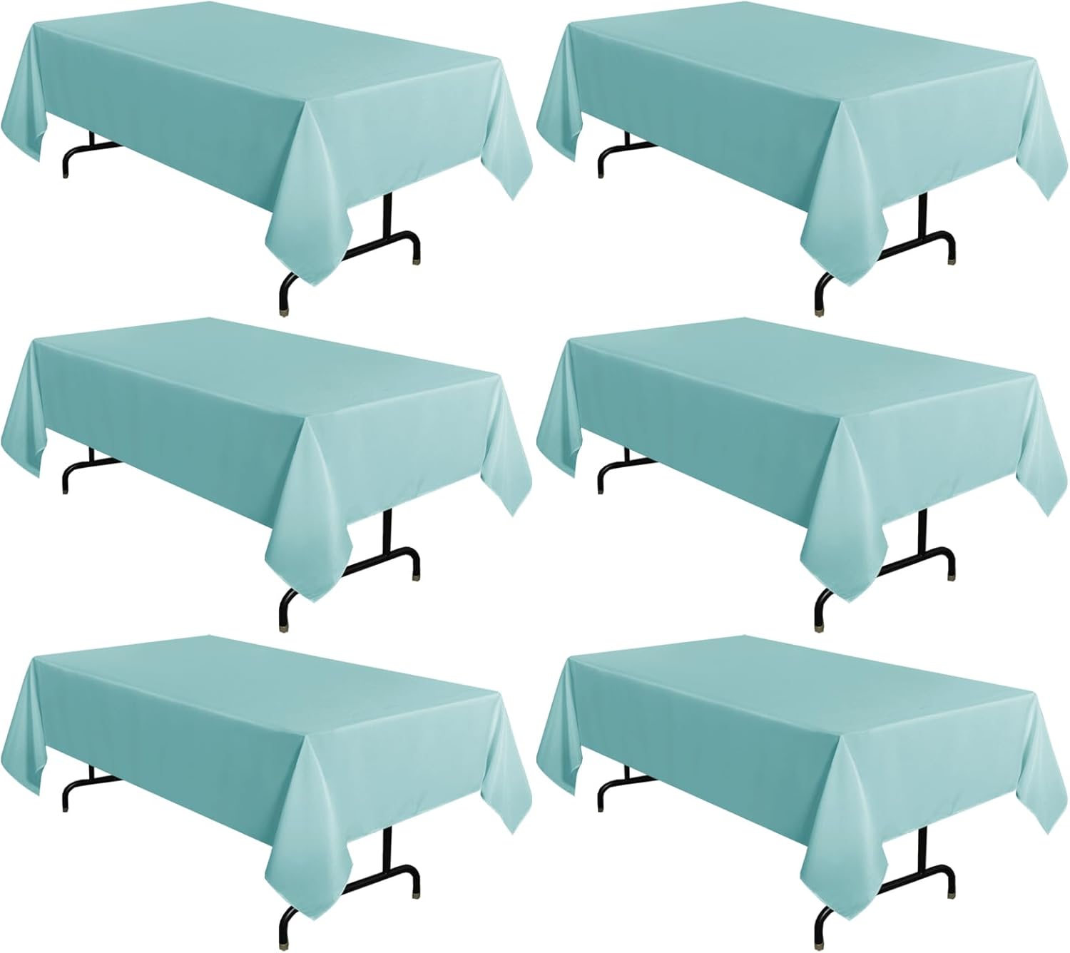 Sancua 6 Pack Turquoise Tablecloths for 6 Feet Tables