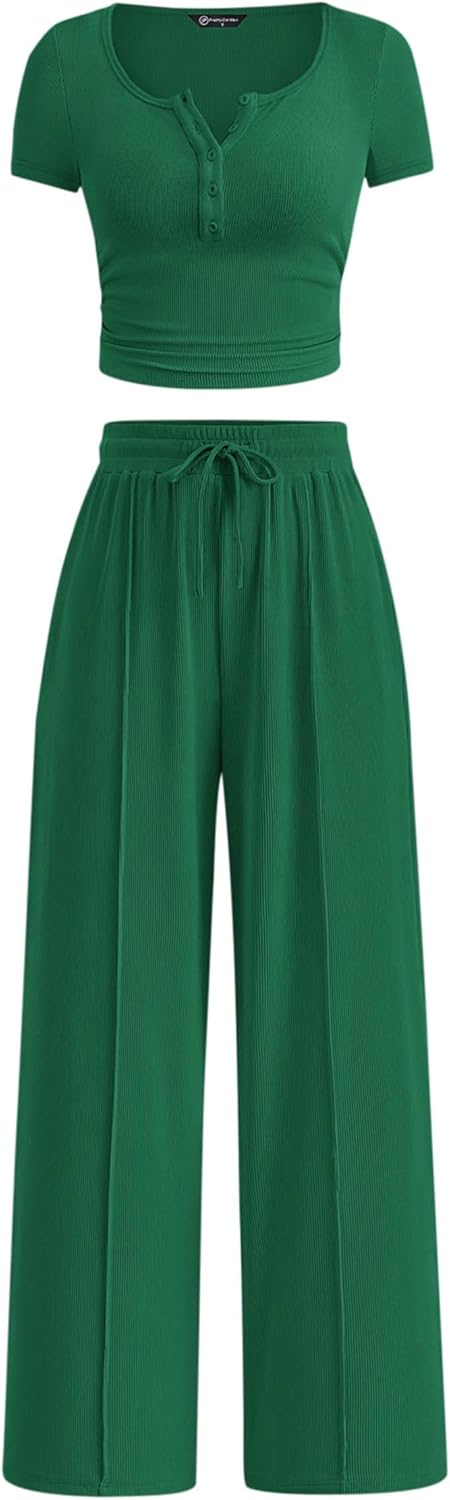 PRETTYGARDEN Womens 2 Piece Outfits for Summer 2025 Comfort
