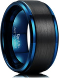 Two-Tone Tungsten Carbide Men's Brushed Wedding Band - Comfort Fit
