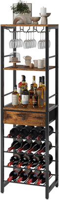 IBUYKE Wine Rack Freestanding Floor for Home Bar and Kitchen
